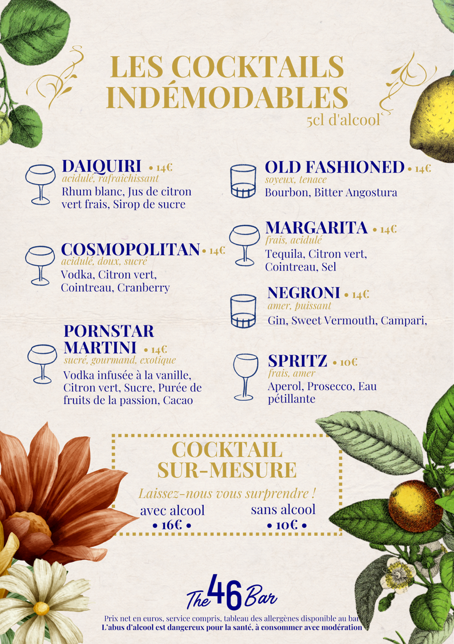 cocktails indémodables